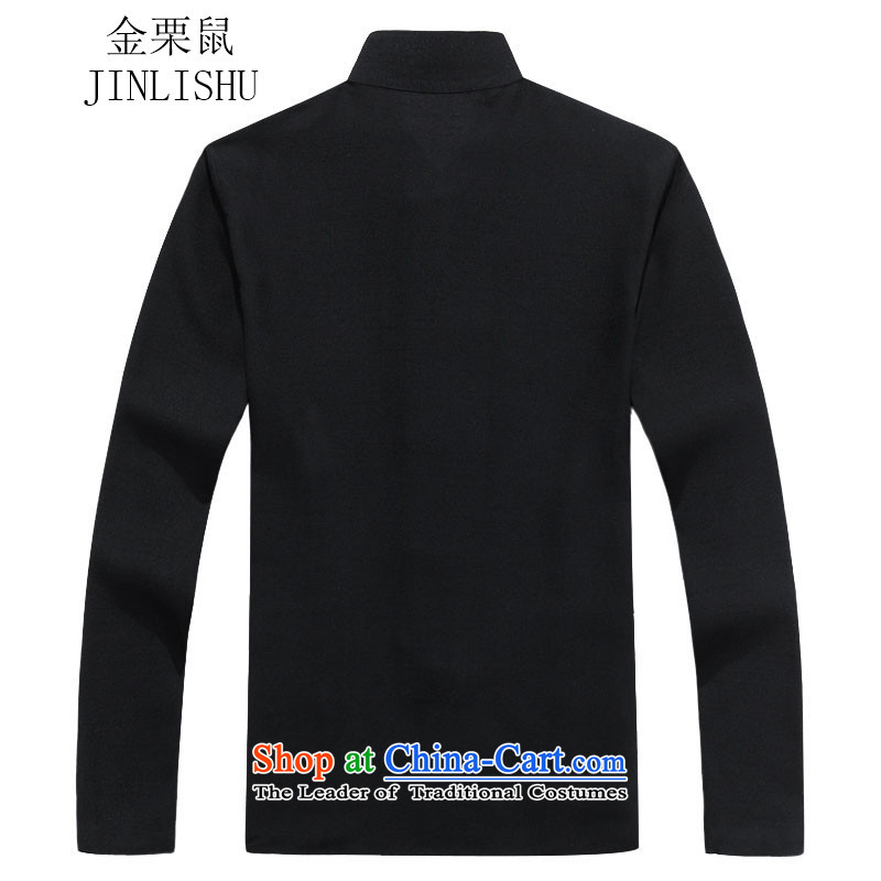 Kanaguri Mouse Suite Tang dynasty men Sau San autumn and winter new middle-aged men and Tang dynasty black T-shirt XL, kanaguri mouse (JINLISHU) , , , shopping on the Internet