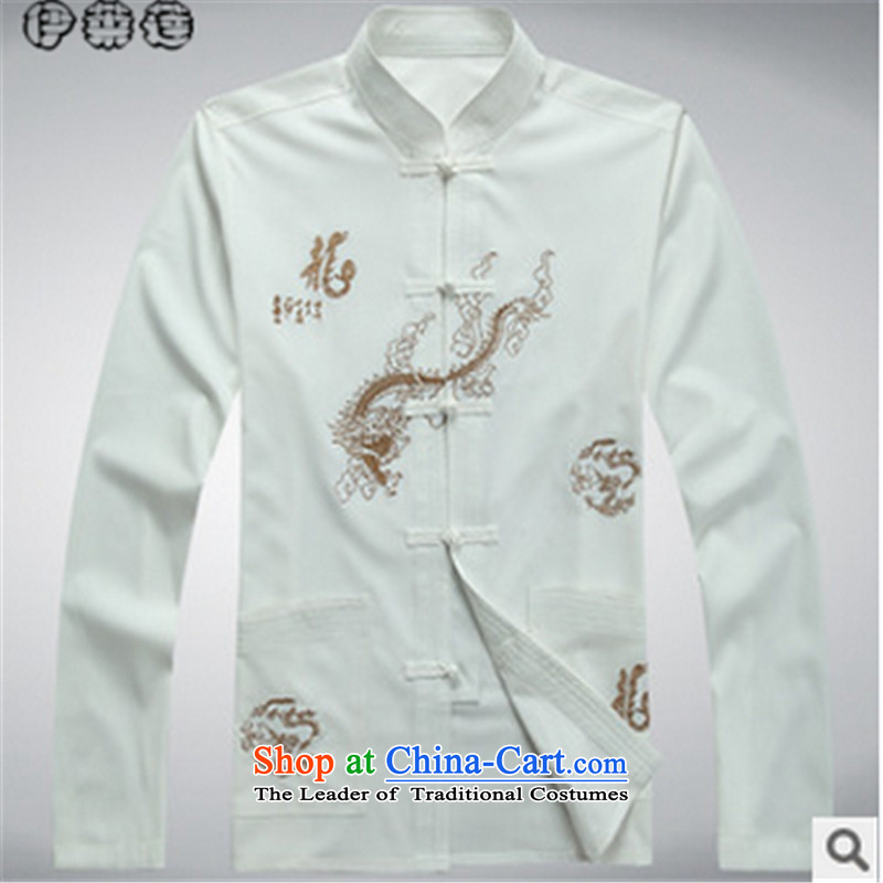 Hirlet in the autumn of 2015, New Ephraim, older men fall with long-sleeved Tang Dynasty Large Dragon Loaded Mock-Neck Shirt DAD package T-shirt, beige trousers Kit 185, Electrolux Ephraim ILELIN () , , , shopping on the Internet