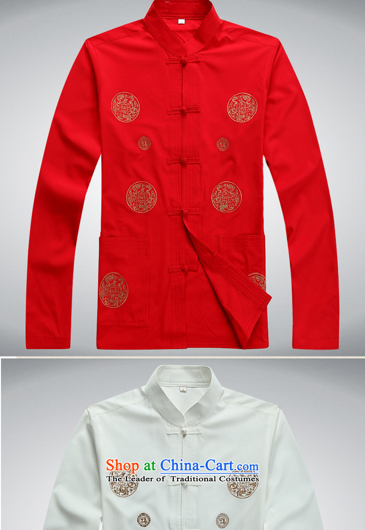 Hirlet in the autumn of 2015, New Ephraim, older men father boxed long-sleeved shirt with Tang Dynasty kung fu large jacket disk T-shirt clip Chinese tunic white 190 pictures, prices, brand platters! The elections are supplied in the national character of distribution, so action, buy now enjoy more preferential! As soon as possible.