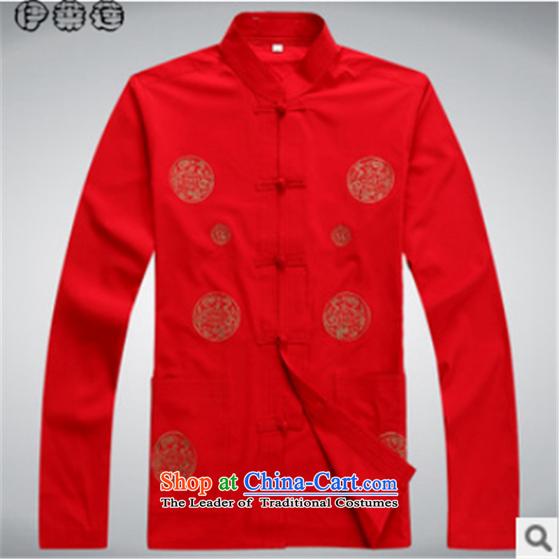 Hirlet in the autumn of 2015, New Ephraim, older men father boxed long-sleeved shirt with Tang Dynasty kung fu large jacket disk T-shirt clip Chinese tunic 190, White Yele Ephraim ILELIN () , , , shopping on the Internet