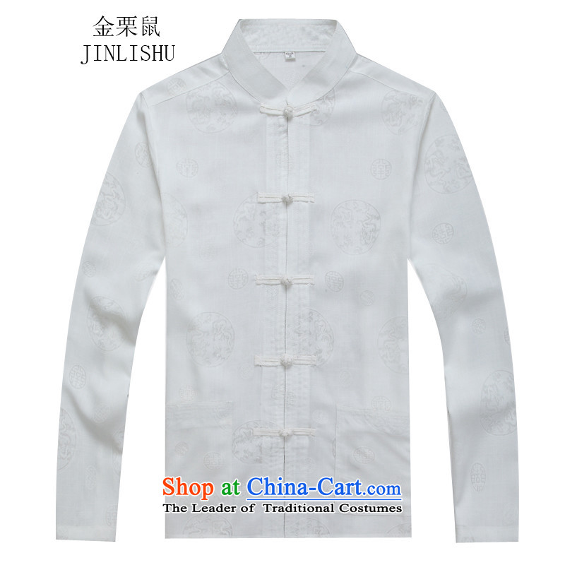 Kanaguri autumn new middle-aged men and a long-sleeved Tang Dynasty Package white kit M kanaguri mouse (JINLISHU) , , , shopping on the Internet