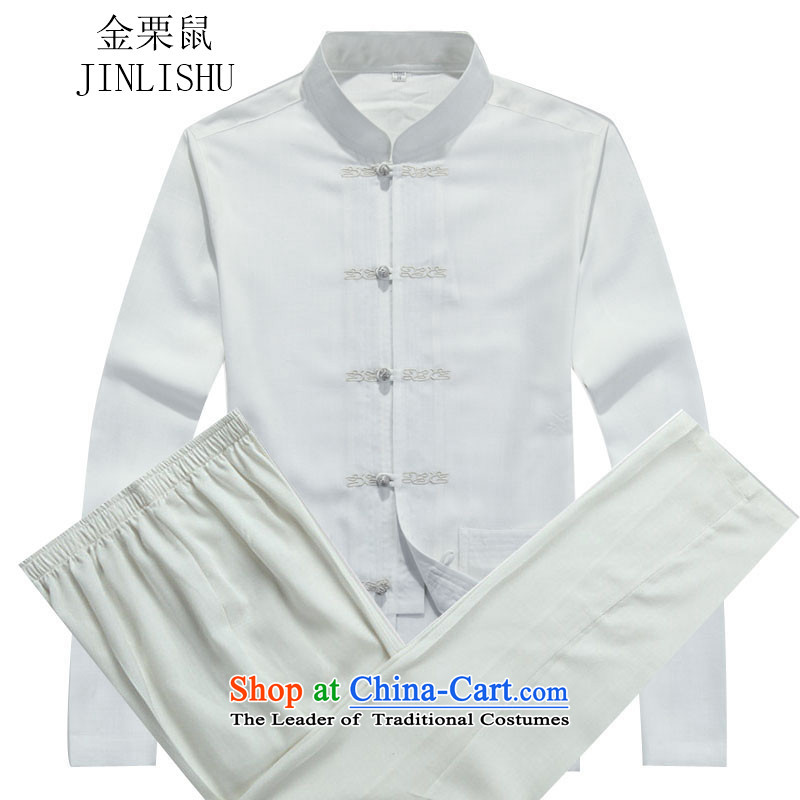 Kanaguri mouse autumn new Tang dynasty in older men long-sleeved Tang Dynasty Package white shirt XXL, kanaguri mouse (JINLISHU) , , , shopping on the Internet
