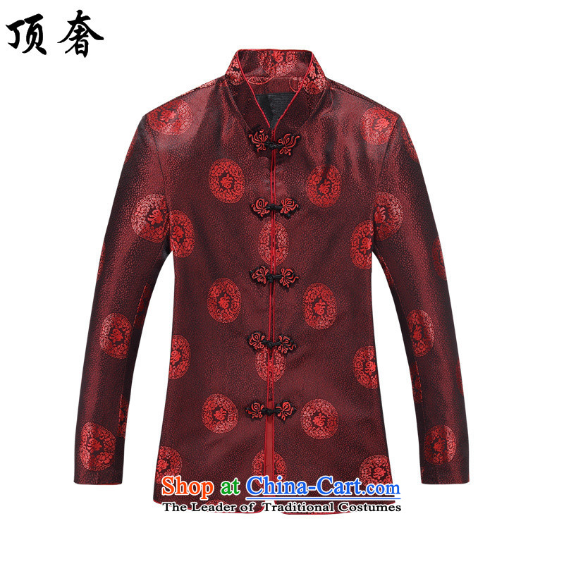 The spring of the top luxury of older persons to live a Tang Dynasty Happy Birthday Tang dynasty male life of older persons in the spring and autumn jacket for couples men and women of Men's Mock-Neck loose version Han-girl cotton coat160 female