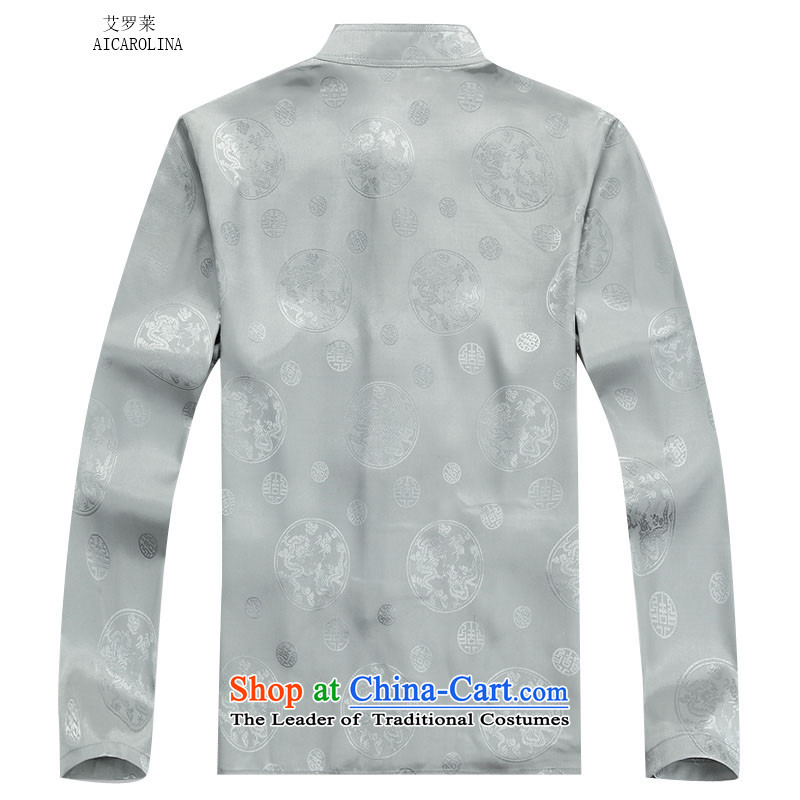 Rollet HIV from older men fall and winter round dragon long-sleeved shirt Tang dynasty China Wind Pants Kit gray suit XXXL, HIV ROLLET (AICAROLINA) , , , shopping on the Internet