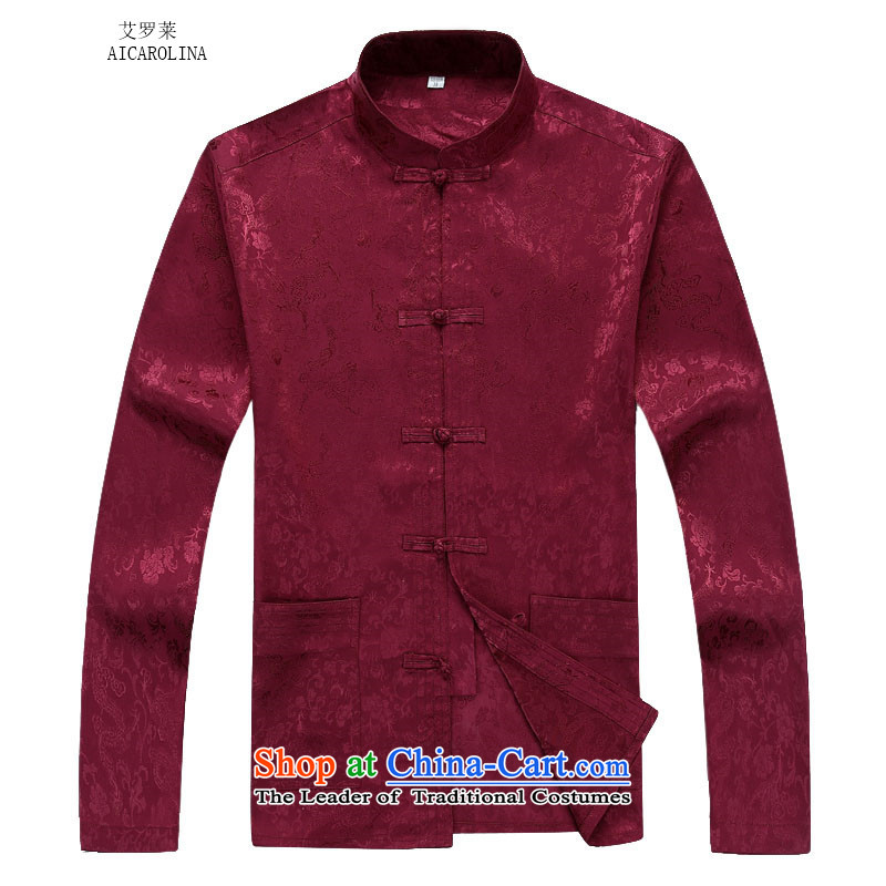 Hiv Rollet men spend long-sleeved Tang Dynasty Bruce Lee Kit in the autumn and winter clothing red kit older XL, HIV (AICAROLINA ROLLET) , , , shopping on the Internet