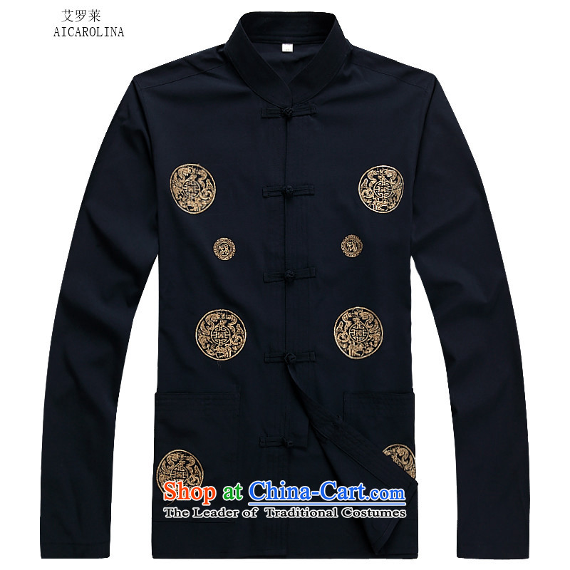 Hiv Rollet autumn and winter men thin cotton long-sleeved Tang dynasty men elderly clothing kit black , L, HIV (AICAROLINA ROLLET) , , , shopping on the Internet