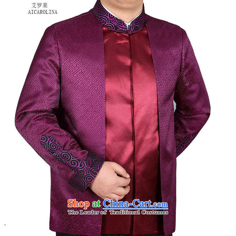 Hiv Rollet spring and autumn in new stylish replacing older father replacing Mock-neck stamp Tang jackets purple XXL, HIV ROLLET (AICAROLINA) , , , shopping on the Internet