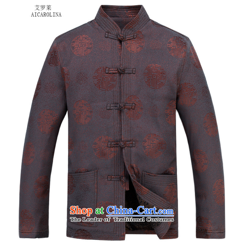 Hiv Rollet Men long-sleeved thick kit autumn and winter new products in Chinese tunic collar older Tang Dynasty Package Brown Kit XL, HIV (AICAROLINA ROLLET) , , , shopping on the Internet