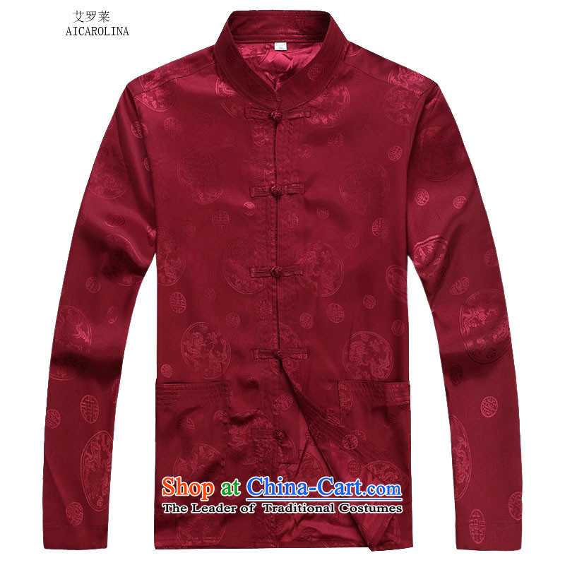 Rollet HIV from older men fall round dragon long-sleeved shirt Tang dynasty China Wind Pants Kit red kit M HIV ROLLET (AICAROLINA) , , , shopping on the Internet