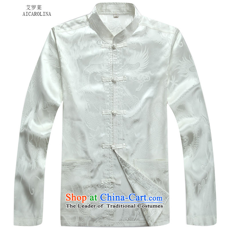 Hiv Rollet Fall/Winter Collections of older Mock-neck leisure long-sleeved Tai Lung Tang Dynasty Package xl father loose white jacket kit XXXL, HIV ROLLET (AICAROLINA) , , , shopping on the Internet