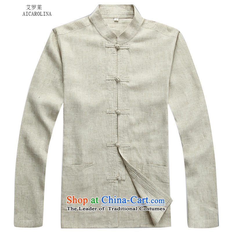 Hiv Rollet autumn and winter in Tang Dynasty Older ethnic linen long-sleeved men Tang Dynasty Package XXL, beige HIV ROLLET (AICAROLINA) , , , shopping on the Internet