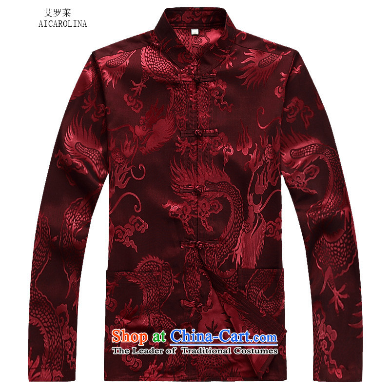 Hiv Rollet Fall/Winter Collections of older Mock-neck Tang Dynasty Recreation Suite Large Dragon long-sleeved men Tang red kit M HIV ROLLET (AICAROLINA) , , , shopping on the Internet