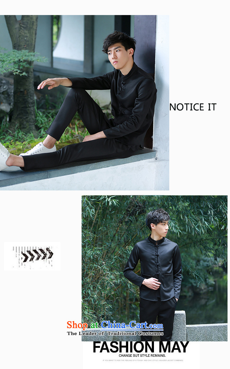 Uyuk2015 autumn and winter China wind retro Tang jackets Korean Sau San disk detained classical wind jacket small jacket of the sportswear male and black L picture, prices, brand platters! The elections are supplied in the national character of distribution, so action, buy now enjoy more preferential! As soon as possible.