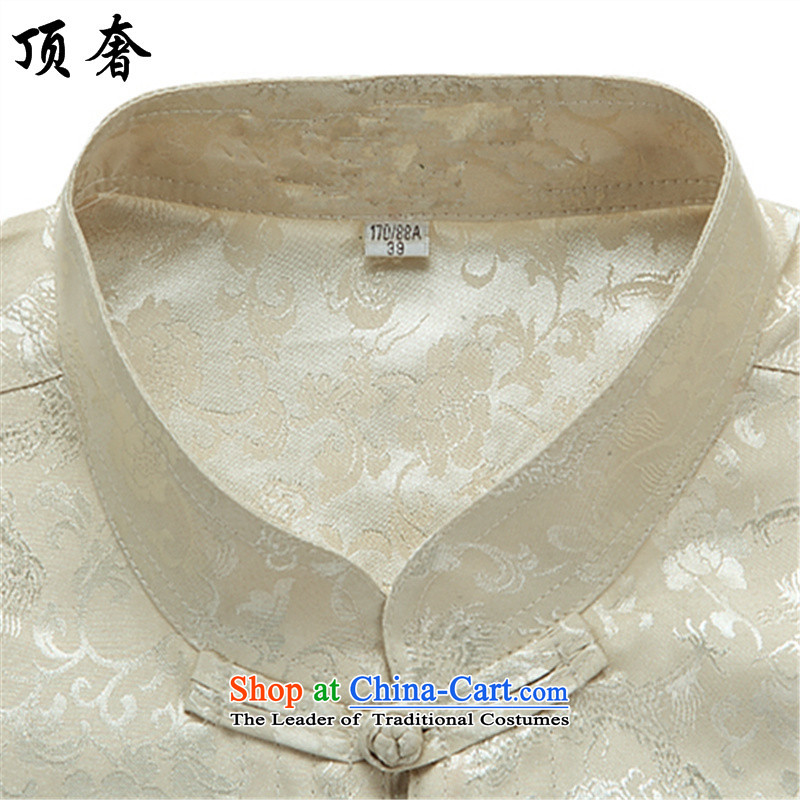 Top Luxury older Tang Dynasty Package short-sleeved men's new Tang blouses men's summer short-sleeved half sleeve men silk cotton father replacing Tang dynasty China wind kit red) packaged 170/M, top luxury shopping on the Internet has been pressed.