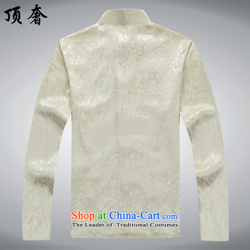 Top Luxury men Tang Dynasty Package for the elderly father men white long-sleeved clothes grandpa spring and summer elderly loaded collar tray clip relaxd version 2562) Tang Dynasty Package 190, gray) top luxury shopping on the Internet has been pressed.