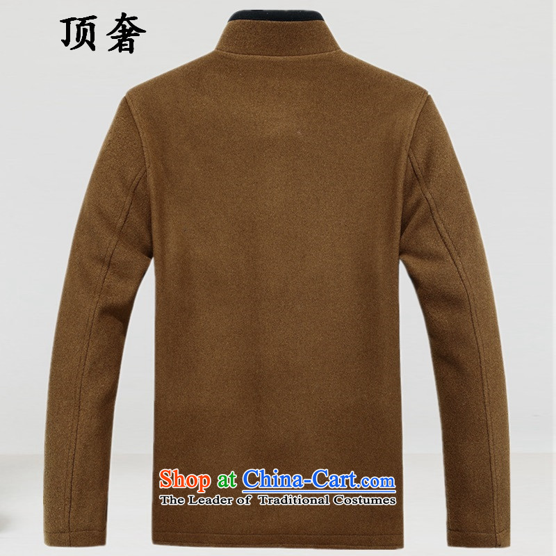 Top Luxury Tang dynasty in older Mock-neck leisure, wool Tang jackets wedding dresses during the spring and autumn of the sushi men Chinese jacket, brown 88020 load father 190, top luxury shopping on the Internet has been pressed.