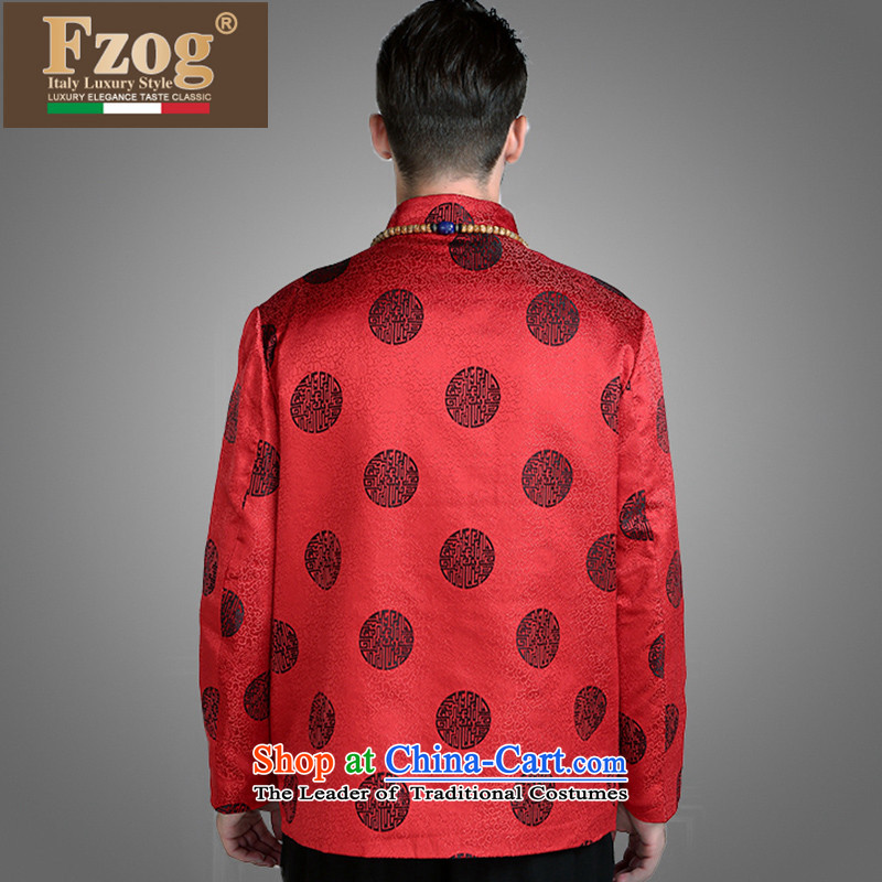 Fzog minimalist atmosphere China wind men stereo disc loose geometry middle-aged men detained-style leisure long-sleeved red XL,FZOG,,, Tang shopping on the Internet