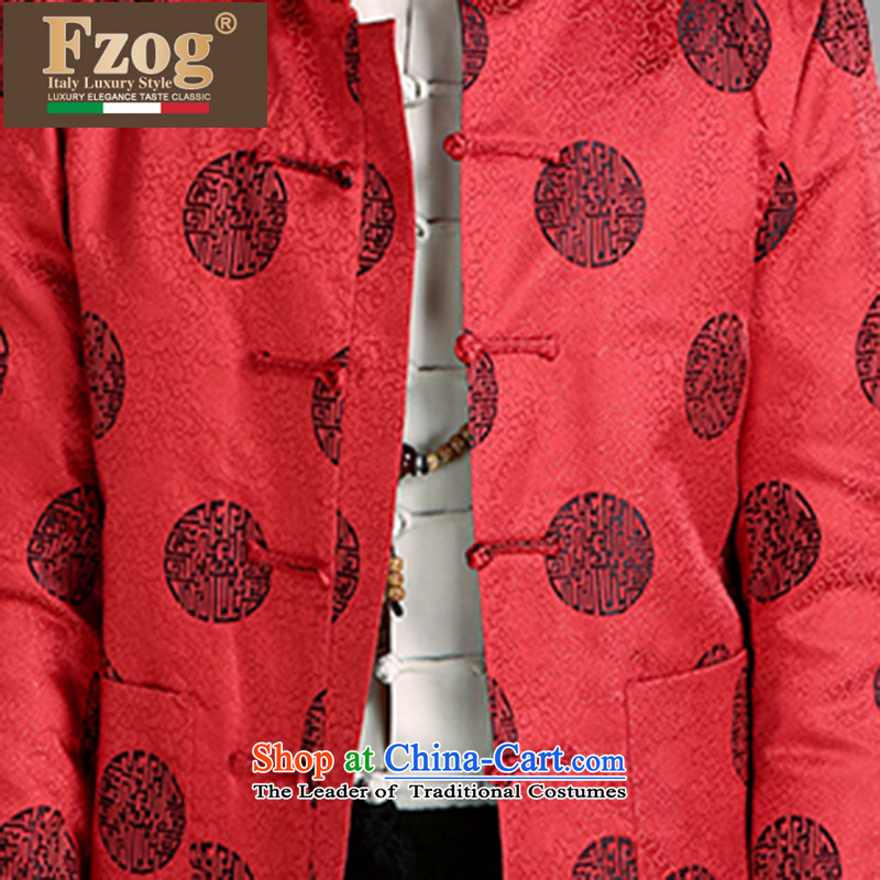 Fzog minimalist atmosphere China wind men stereo disc loose geometry middle-aged men detained-style leisure long-sleeved red XL,FZOG,,, Tang shopping on the Internet