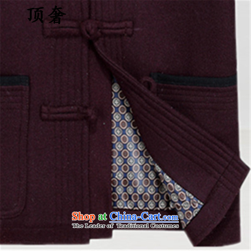 Top Luxury in autumn and winter elderly men, Tang woolen sweater, Chinese national costumes wedding replacing Tang Dynasty Grandpa Male dress loose version is detained Han-wine red) 170, the top luxury shopping on the Internet has been pressed.