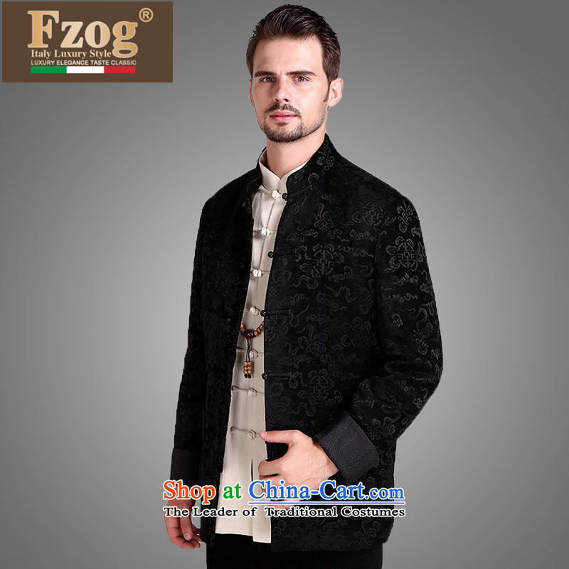  The Chinese culture FZOG quality of men from hot velvet flower processing tray clip relaxd long-sleeved stereo with comfortable black XXXL,FZOG,,, Tang shopping on the Internet