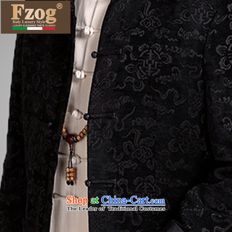  The Chinese culture FZOG quality of men from hot velvet flower processing tray clip relaxd long-sleeved stereo with comfortable black XXXL,FZOG,,, Tang shopping on the Internet