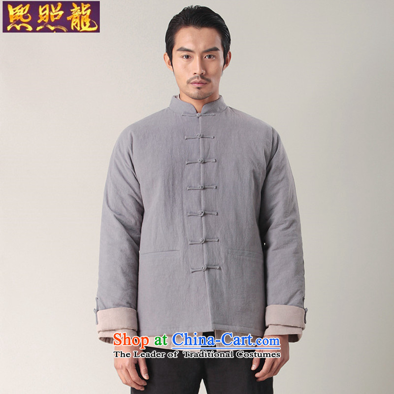 Hee-snapshot lung autumn and winter New Men Tang dynasty long-sleeved robe cotton linen coat shirts and China wind men Blue M-hee (XZAOLONG snapshot lung) , , , shopping on the Internet