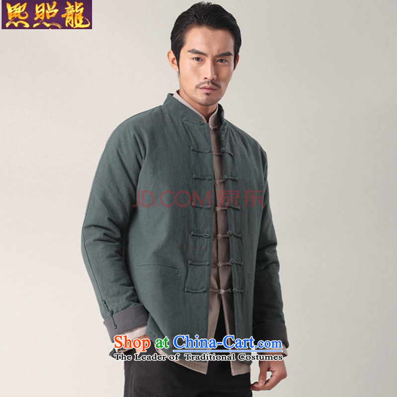 Hee-snapshot lung autumn and winter New Men Tang dynasty long-sleeved robe cotton linen coat shirts and China wind men Blue M-hee (XZAOLONG snapshot lung) , , , shopping on the Internet