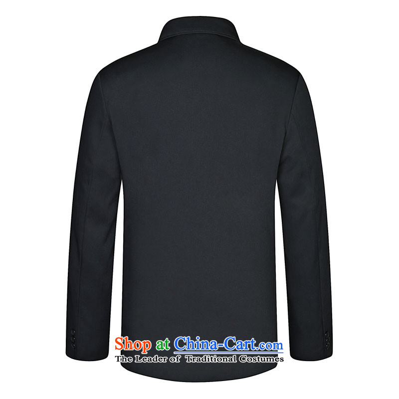 Enjoy great in older men lapel Sau San Chinese tunic quality shirts leisure wild male older persons serving jacket father Father Zhongshan replace spring and autumn) XL jacket is hidden deep cyan 175/74( recommendations 1.73 m 138), enjoy about great shop