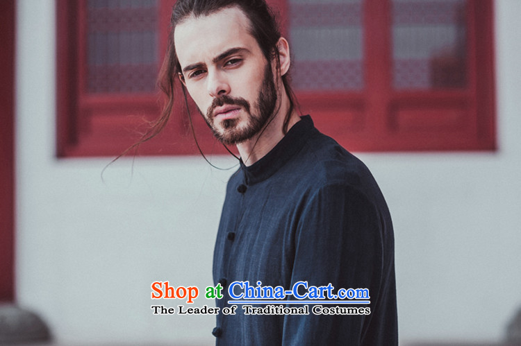 Hee-Snapshot Lung Men forming the Tang dynasty shirt linen adhesive trendy and comfortable Chinese shirt collar autumn 2015 new black L picture, prices, brand platters! The elections are supplied in the national character of distribution, so action, buy now enjoy more preferential! As soon as possible.