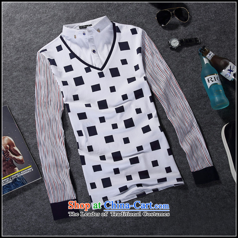 The Black Butterfly Fall_Winter Collections of pure cotton long-sleeved T-shirt and leave two men kit shirt collar men casual shirts, T-shirts, forming the male and wine redXL