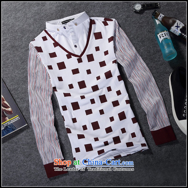 The Black Butterfly Fall/Winter Collections of pure cotton long-sleeved T-shirt and leave two men kit shirt collar men casual shirts, T-shirts, forming the male and wine red XL,A.J.BB,,, shopping on the Internet
