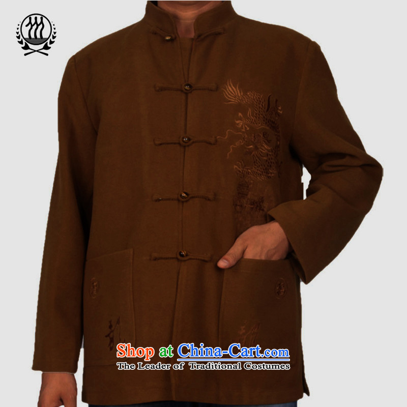 Bosnia and the elderly in the line thre men gross? Tang dynasty embroidery China wind autumn and winter new manually disc detained Chinese collar Tang jackets  , Orange Red XL/180, F1503 and thre line (gesaxing) , , , shopping on the Internet