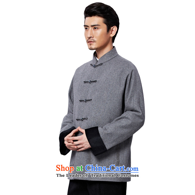 To Tang Dynasty Dragon 2015 autumn and winter New China wind men wool coat 15569 Disc detained retro gray to gray 52, Lung , , , shopping on the Internet