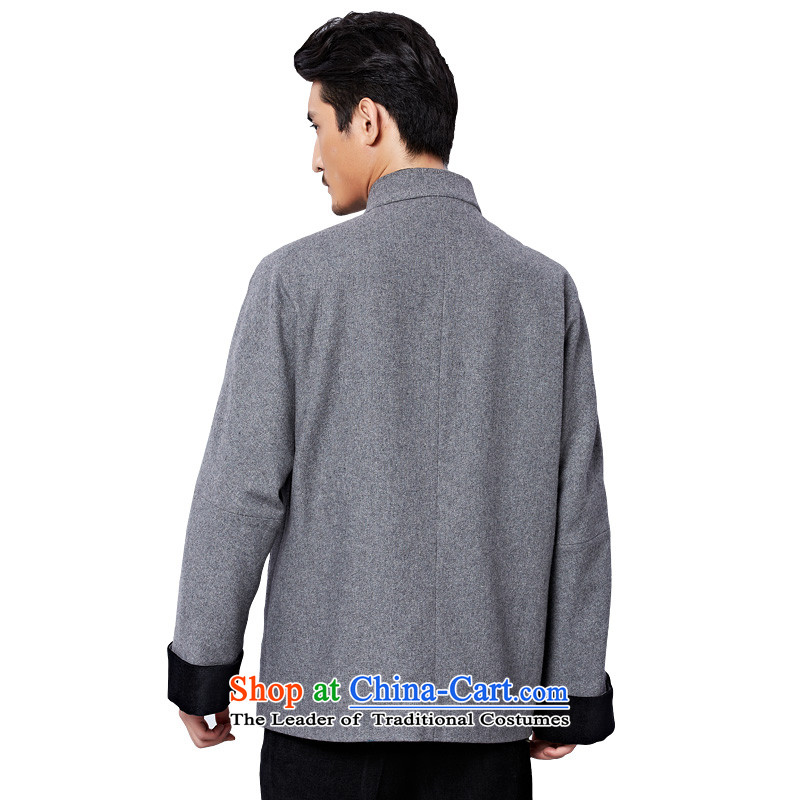 To Tang Dynasty Dragon 2015 autumn and winter New China wind men wool coat 15569 Disc detained retro gray to gray 52, Lung , , , shopping on the Internet