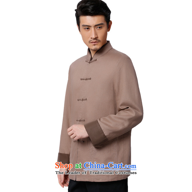 To Tang Dynasty Dragon 2015 autumn and winter New China wind men linen coat 15579 retro apricot apricot 50 to lung , , , shopping on the Internet