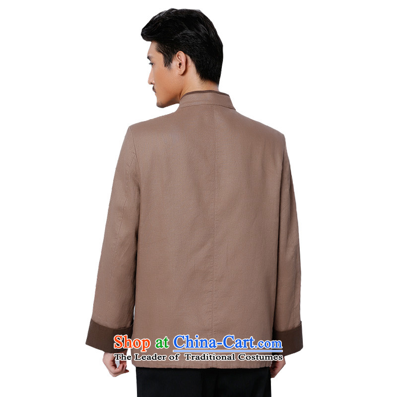 To Tang Dynasty Dragon 2015 autumn and winter New China wind men linen coat 15579 retro apricot apricot 50 to lung , , , shopping on the Internet