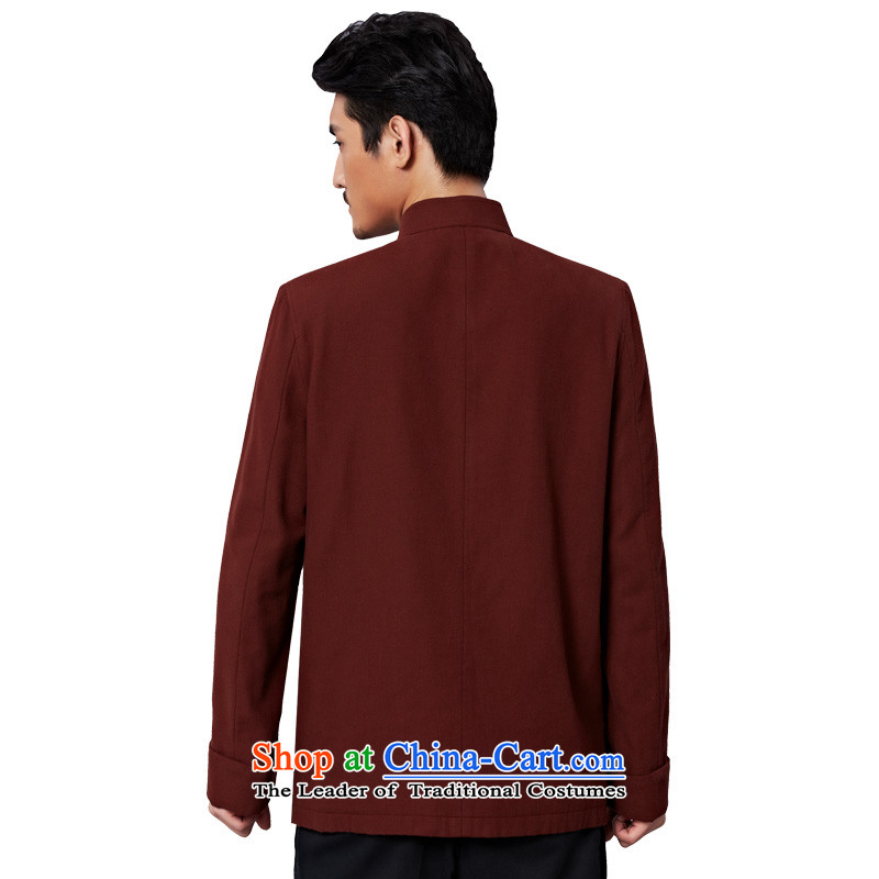 To Tang Dynasty Dragon 2015 autumn and winter New China wind men retro pure cotton jacket 15576 Red deep red 46, to lung , , , shopping on the Internet