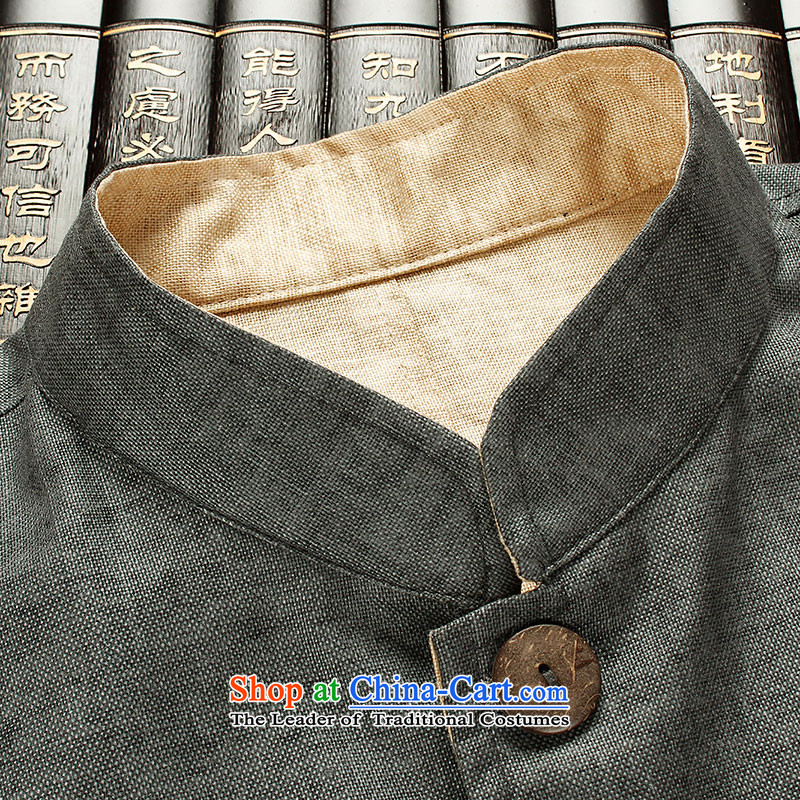 The spring of the Lhoba nationality Wei Mephidross warranty new products men Tang Dynasty Chinese tunic long-sleeved dad relax linen with breathable wicking light gray 185/XXL, Warranty Judy Wai (B.L.WEIMAN Overgrown Tomb) , , , shopping on the Internet