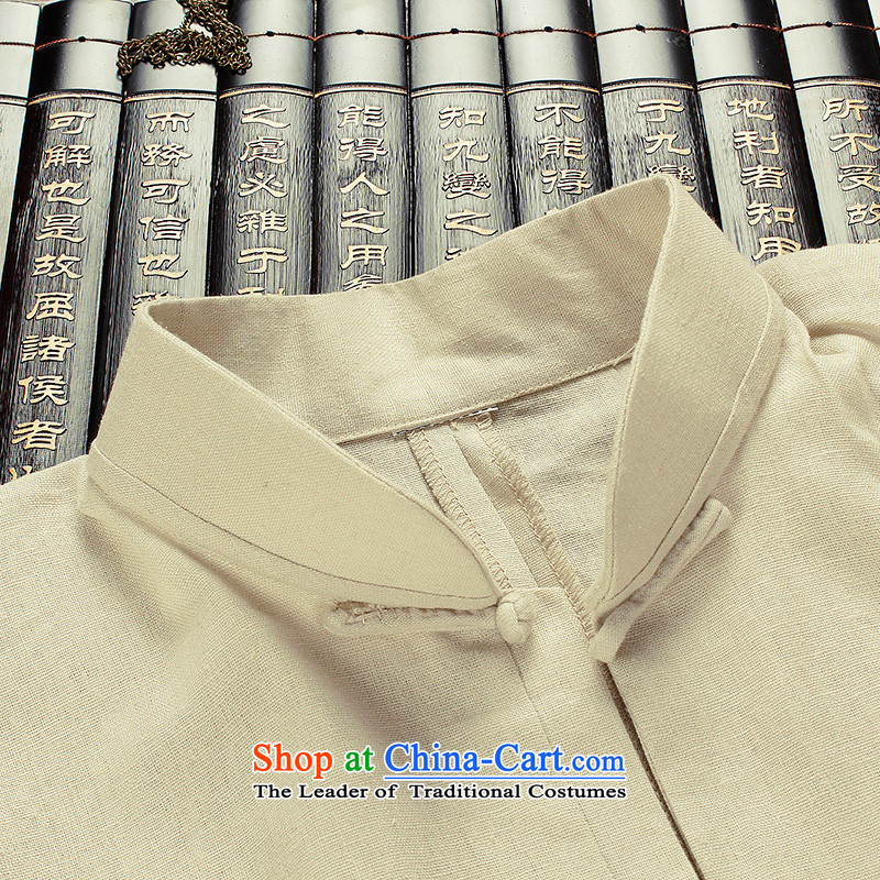 The Lhoba nationality Wei Overgrown Tomb in spring and autumn warranty cotton linen and Tang Dynasty Package new linen men long-sleeved sweater father casual beige 175/L, Warranty Judy Wai (B.L.WEIMAN Overgrown Tomb) , , , shopping on the Internet