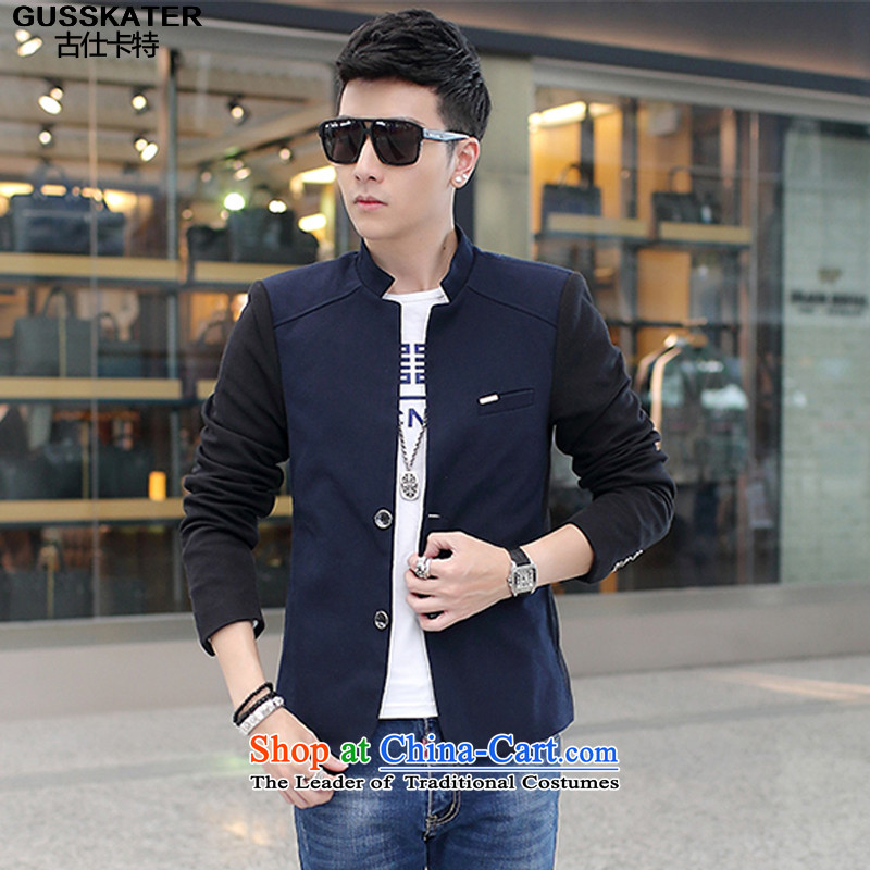 Mrs Shi Tang Dynasty Chinese tunic Carter Summer 2015 Autumn on Men's Mock-Neck Chinese tunic jacket light jacket male B465 navy M ancient Sze Jimmy Carter (GUSSKATER) , , , shopping on the Internet