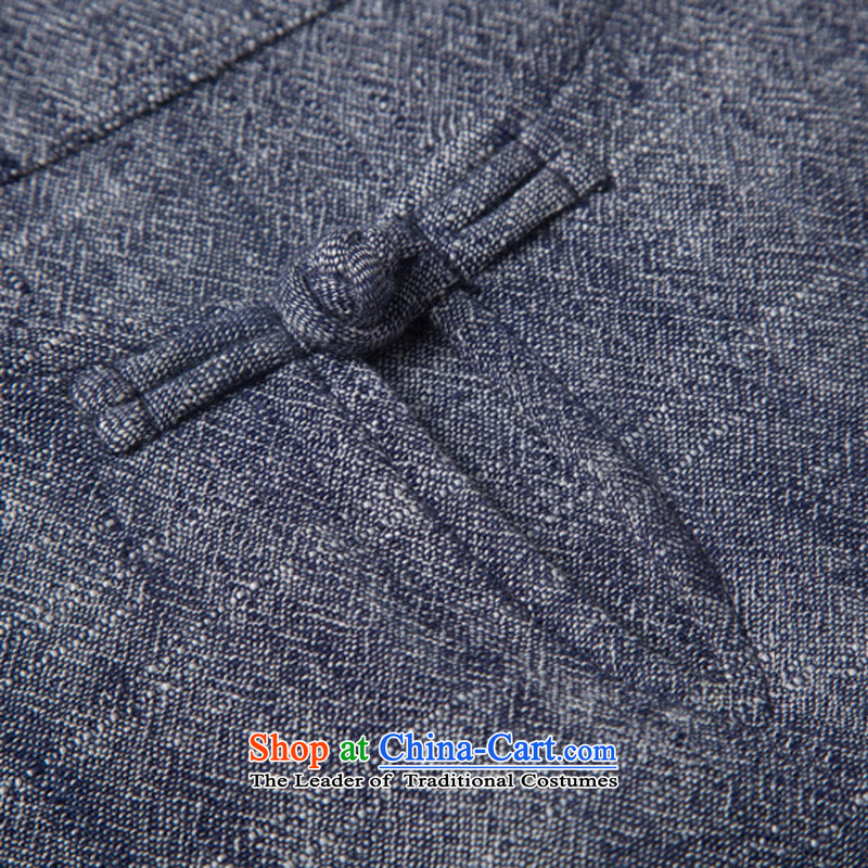 Renowned China wind autumn men cotton linen Tang dynasty and long-sleeved T-shirt Han-ball-service loose swashplate buttoned, dark gray -C0356 (L),. Renowned (CHIYU) , , , shopping on the Internet