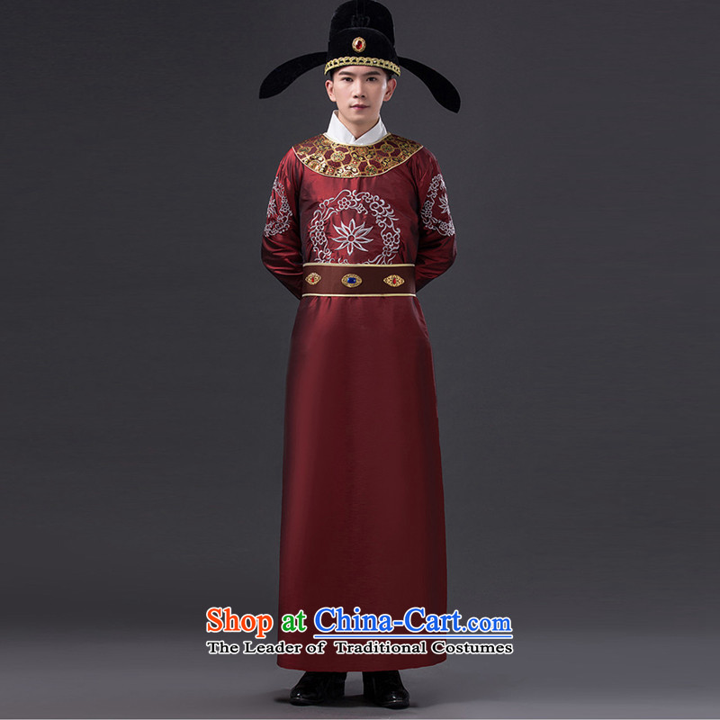 Ancient Han-Di Ren Jie clothing Yuen Fong uniforms wearing male minister costumes will display Lee Won-Fang Song Dynasty emperors in ancient costumes Gau 221-265 men wearing brown adult, Syria has been pressed 160-175CM, time shopping on the Internet