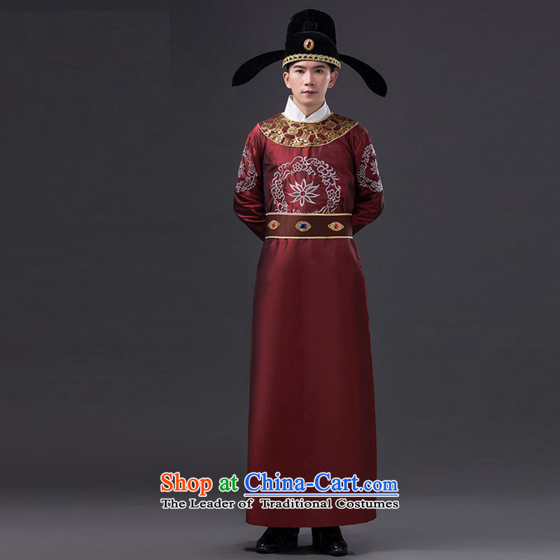 Ancient Han-Di Ren Jie clothing Yuen Fong uniforms wearing male minister costumes will display Lee Won-Fang Song Dynasty emperors in ancient costumes Gau 221-265 men wearing brown adult, Syria has been pressed 160-175CM, time shopping on the Internet