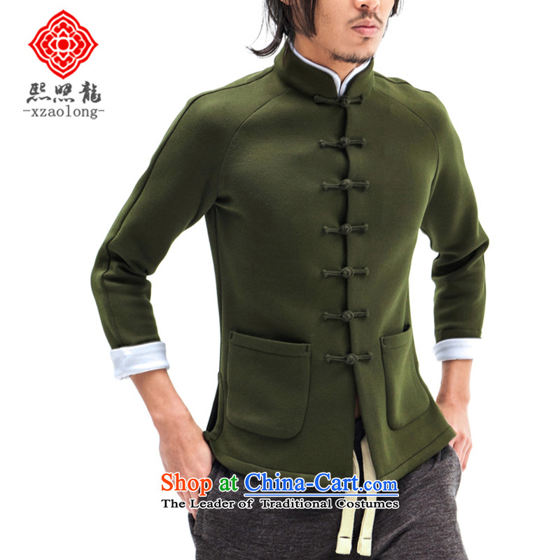 Hee-Yong-nam, a snapshot of the Chinese stand collar tray clip Tang jackets China wind movement sweater air Layer Shirt Sau San men Army Green XL, Hee-snapshot (XZAOLONG lung) , , , shopping on the Internet