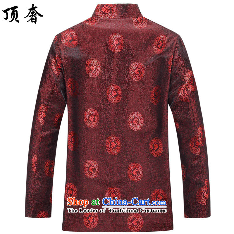 Top luxury in the autumn of the elderly couples Tang Jacket Men long-sleeved birthday too Shou Chinese dress to intensify the thickness of the elderly, cotton coat kit man jacket men 185 top luxury shopping on the Internet has been pressed.