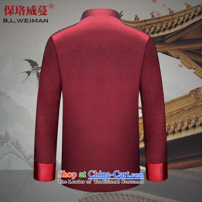 The spring of the Lhoba nationality Wei Mephidross warranty men Tang dynasty China wind long-sleeved men Soo Wo Service Men's Jackets Chinese Dress Spring Auspicious  Dragon (Single red jacket 175/L,) Warranty Judy Wai (B.L.WEIMAN Overgrown Tomb) , , , sh
