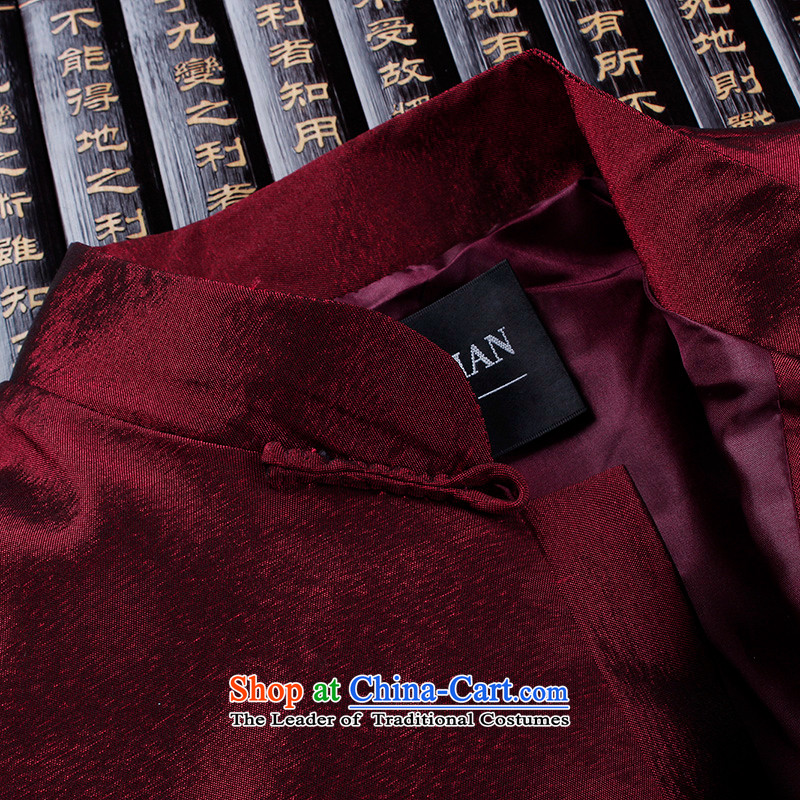 The spring of the Lhoba nationality Wei Mephidross warranty men Tang dynasty China wind long-sleeved men Soo Wo Service Men's Jackets Chinese Dress Spring Auspicious  Dragon (Single red jacket 175/L,) Warranty Judy Wai (B.L.WEIMAN Overgrown Tomb) , , , sh