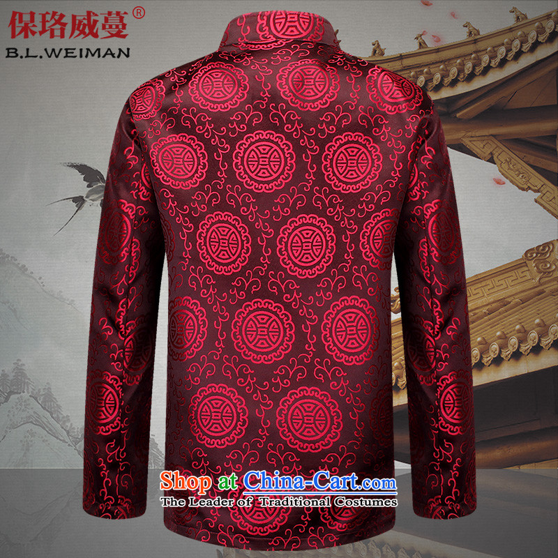 The Lhoba nationality Wei Mephidross warranty 2015 red happy man Tang Jacket coat of older people in long-sleeved gown 729 red 185/XXL, national insurance of the Lhoba nationality Wei Overgrown Tomb (B.L.WEIMAN) , , , shopping on the Internet