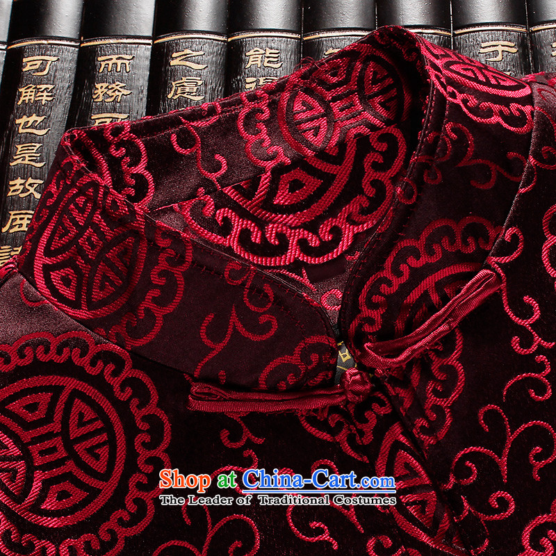 The Lhoba nationality Wei Mephidross warranty 2015 red happy man Tang Jacket coat of older people in long-sleeved gown 729 red 185/XXL, national insurance of the Lhoba nationality Wei Overgrown Tomb (B.L.WEIMAN) , , , shopping on the Internet
