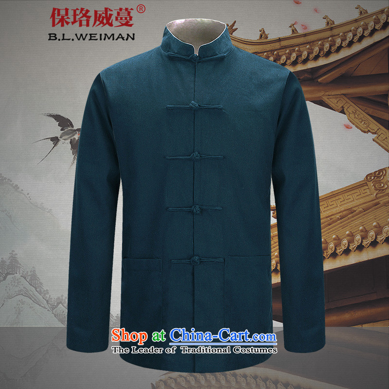 The Lhoba nationality Wei Overgrown Tomb duplex UNPROFOR men wearing long-sleeved male Tang dynasty Flex-cotton spring and autumn jacket coat Chinese men's summer m black 2-sided 170_M